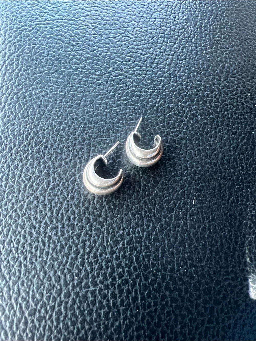 James Avery Polished Crescent Hoop Stud Earrings - Silver